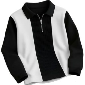 T-Shirt for Men Zip Neck Texture Self Design Cotton Blend Mens Tshirts
